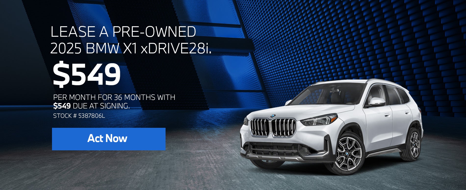 2025 BMW X1 xDrive28i Lease from $549 per month for 36 month