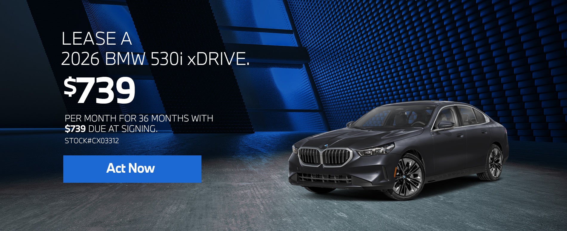 2026 BMW 5 Series 530i xDrive Lease from $739/mo, $739 due a