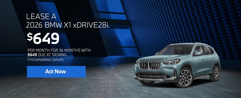 2026 BMW X1 xDrive28i Lease from $649/mo, $649 due at signin