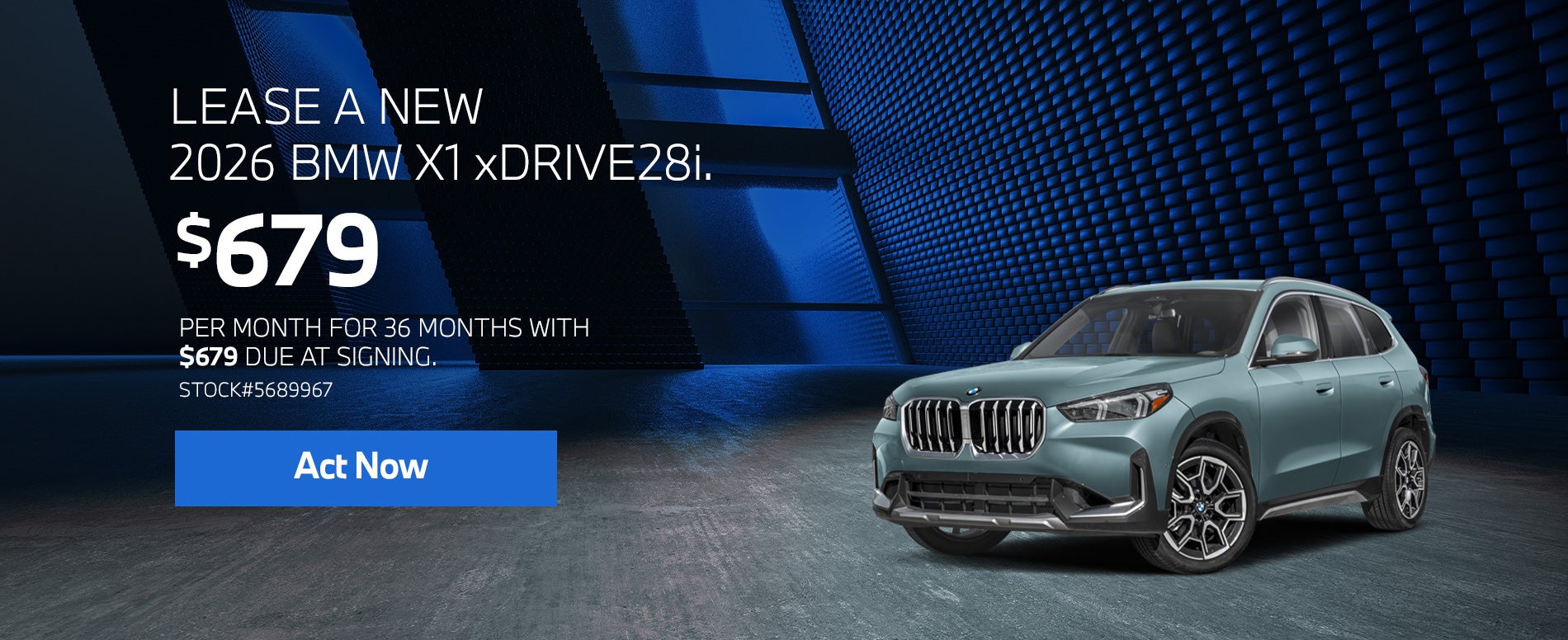 2026 BMW X1 xDrive28i Lease from $679/mo, $679 due at signin