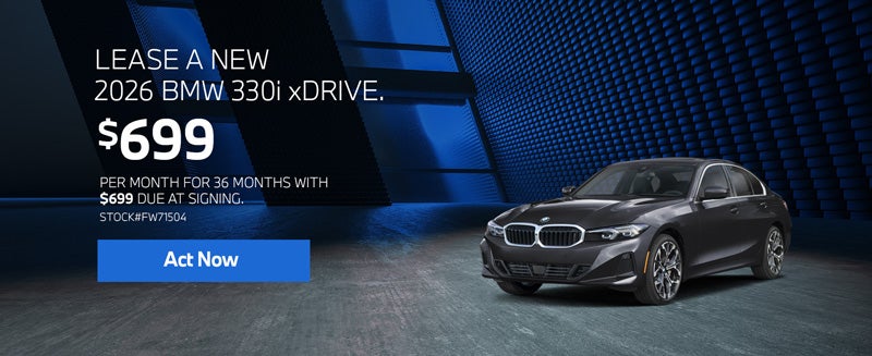 2026 BMW 330i xDrive Lease from $699/mo, $699 due at signing