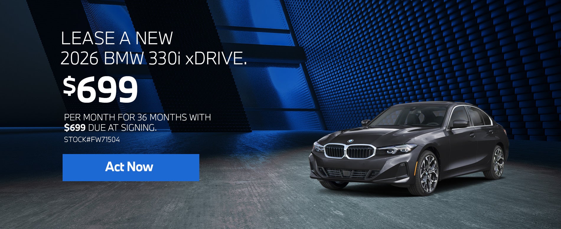2026 BMW 330i xDrive Lease from $699/mo, $699 due at signing