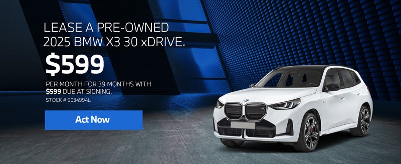 2025 BMW X3 30 xDrive Lease from $599/mo, $599 due at signin