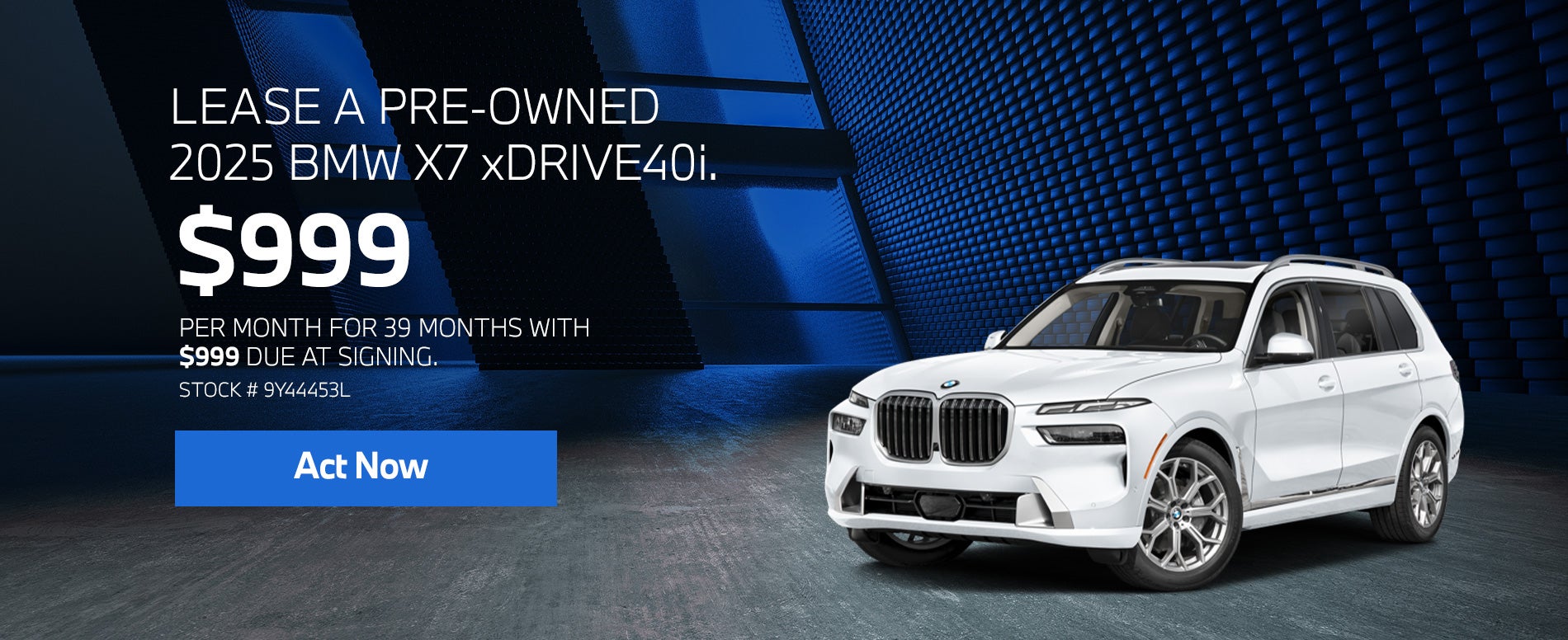 2025 BMW X7 xDrive40i Lease from $999/mo, $999 due at signin